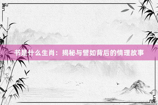 书是什么生肖：揭秘与譬如背后的情理故事